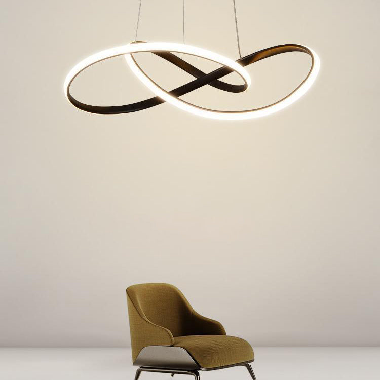 Modern karakteristiek LED Hangende lamp Acryl lineaire kroonluchter voor woonkamer