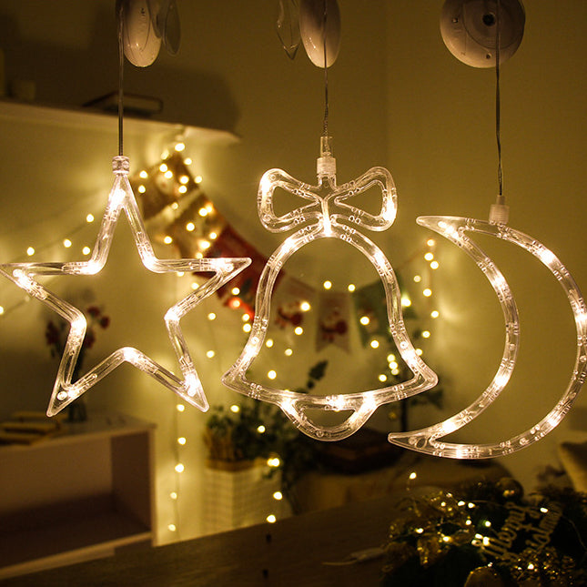 Christmas LED String Lights in Modern Creative Style White Plastic Decorative Lamp with Sucker