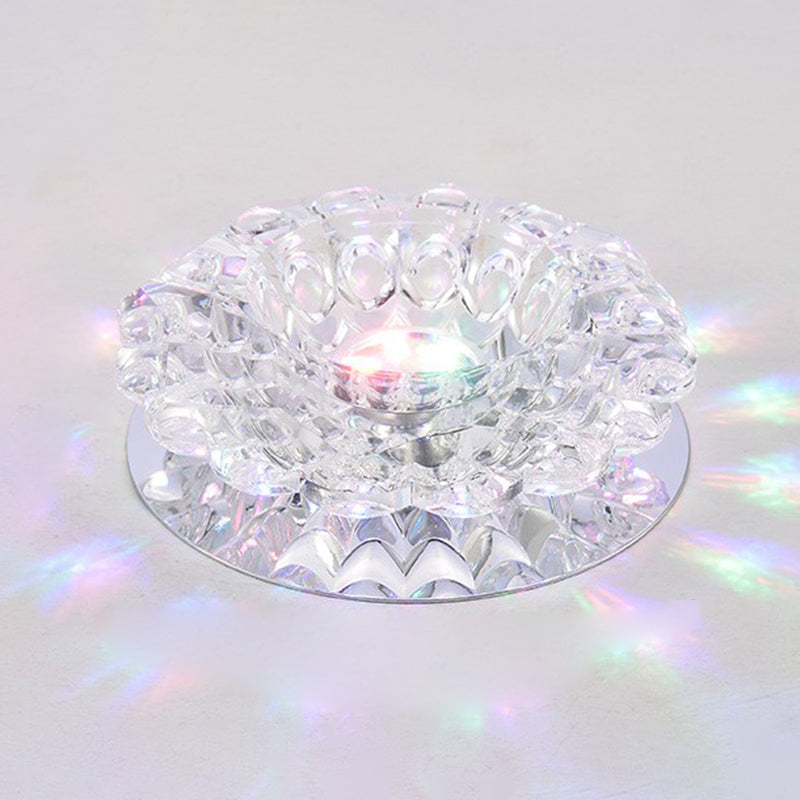 Modern Mini Crystal Ceiling Light Hallway LED Flush Mount Lamp with Hole 1.9-3.2" Dia