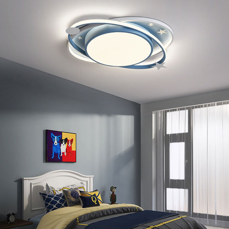 Contemporary LED Ceiling Light Acrylic Shade Children's Room Flush Mount Lamp