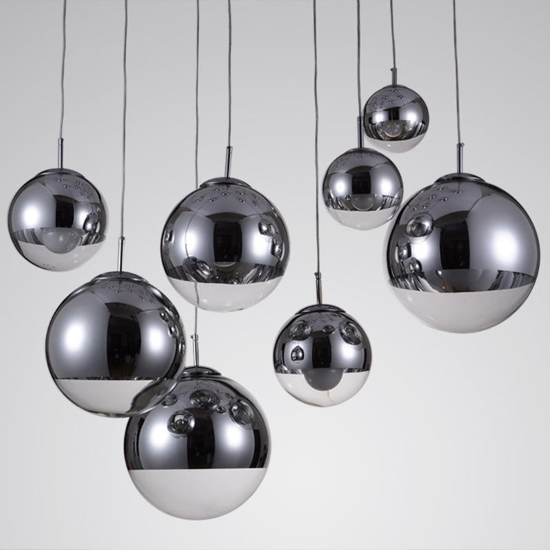 Moderner Glasglasanhänger Light Globe Platting Spiegelte hängende Licht für die Nachtstange