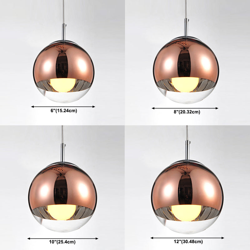 Luz de colgante de vidrio de estilo moderno Globe Manja espejo Luz colgante para barra de noche