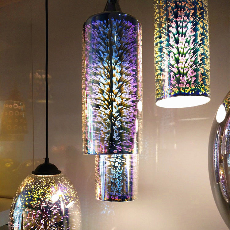 Modernista 1 bulbo de vidrio Kit de luz de vidrio blanco