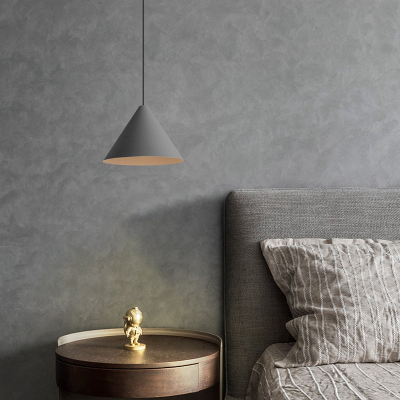 LED CONICA COMENTIVA Luz moderno de estilo simple de estilo colgante de dormitorio