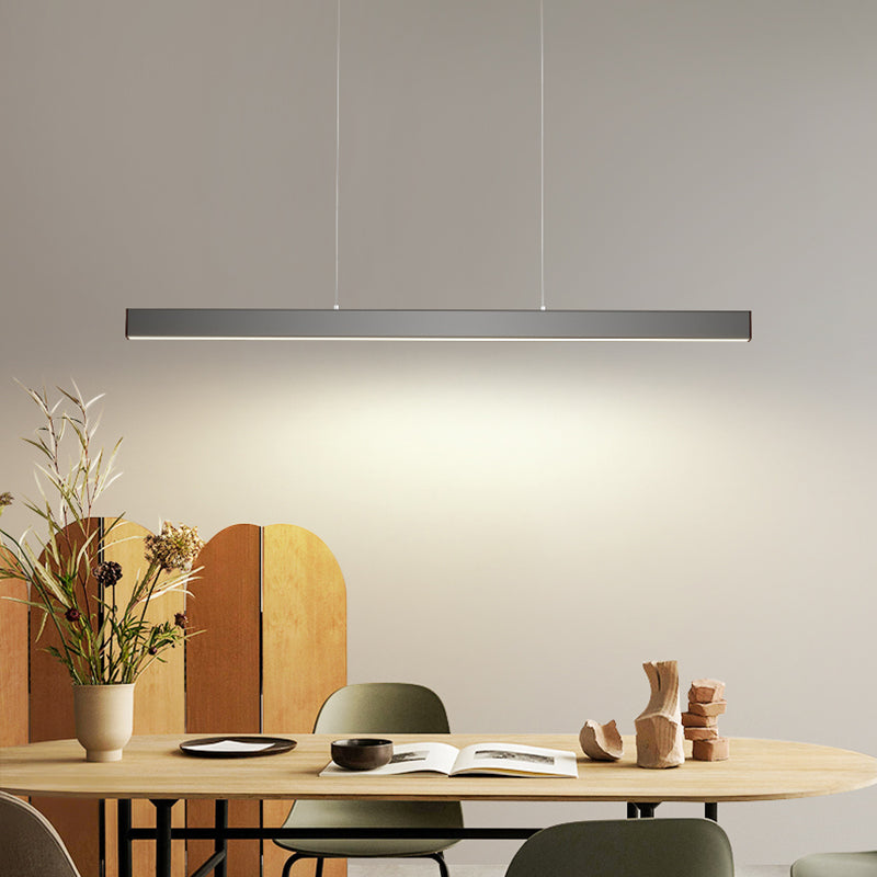 Modern Simple Style Island Lamp Long Strip LED Hanging Light for Dining Room