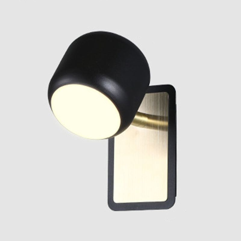 Nordic Style Drum Vanity Lamp Metal Bathroom Rotatable LED Wall Light Fixture
