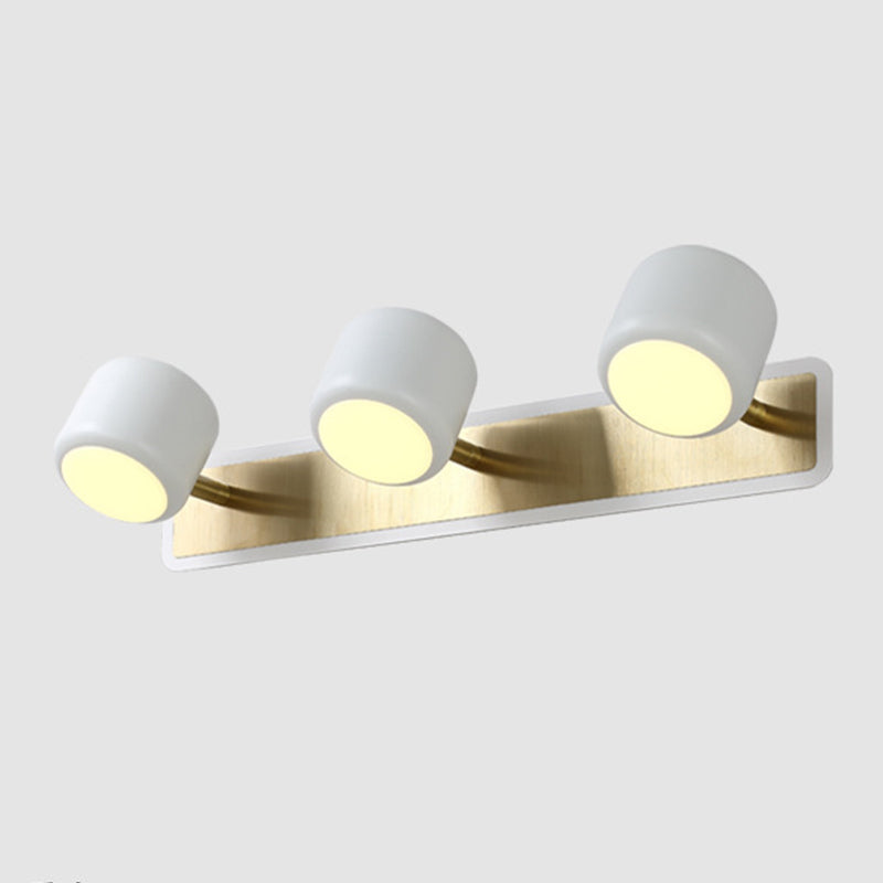 Nordic Style Drum Vanity Lamp Metal Bathroom Rotatable LED Wall Light Fixture