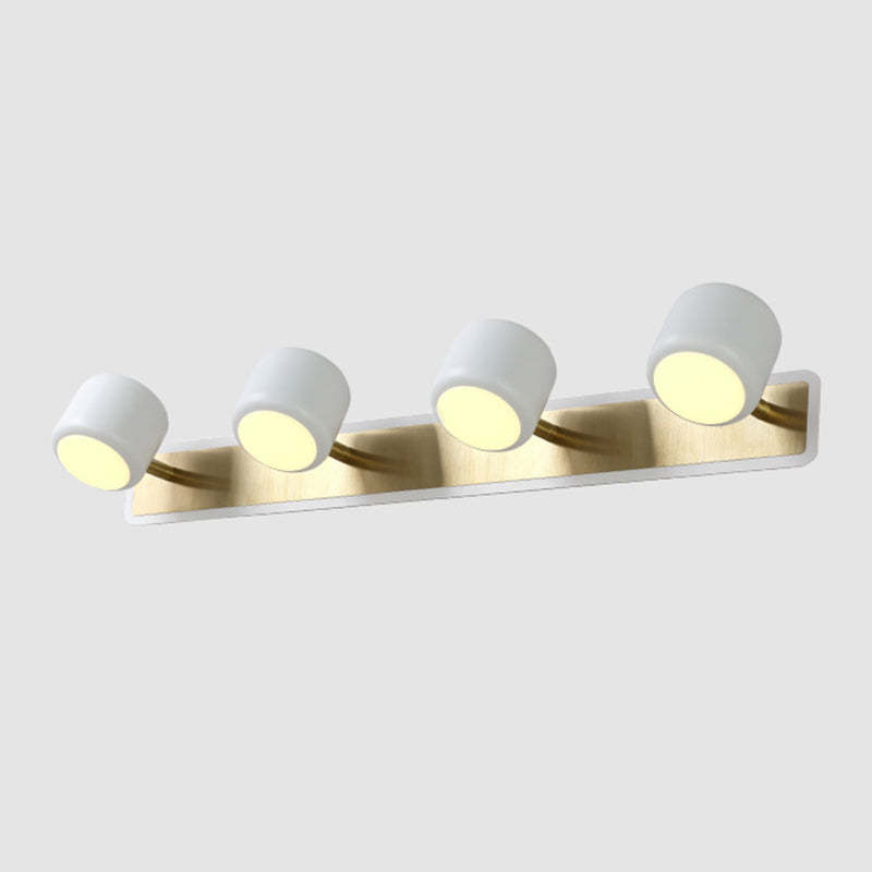 Nordic Style Drum Vanity Lamp Metal Bathroom Rotatable LED Wall Light Fixture