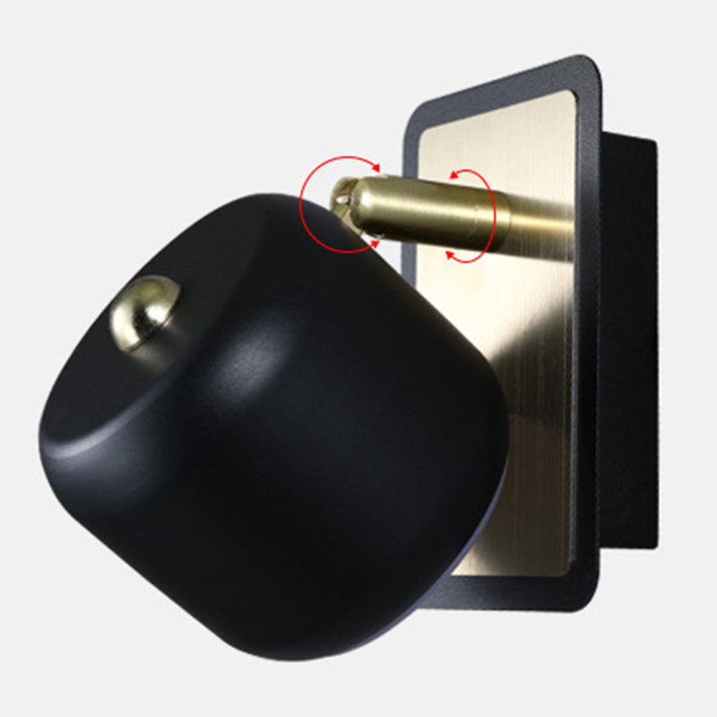 Nordic Style Drum Vanity Lamp Metal Bathroom Rotatable LED Wall Light Fixture