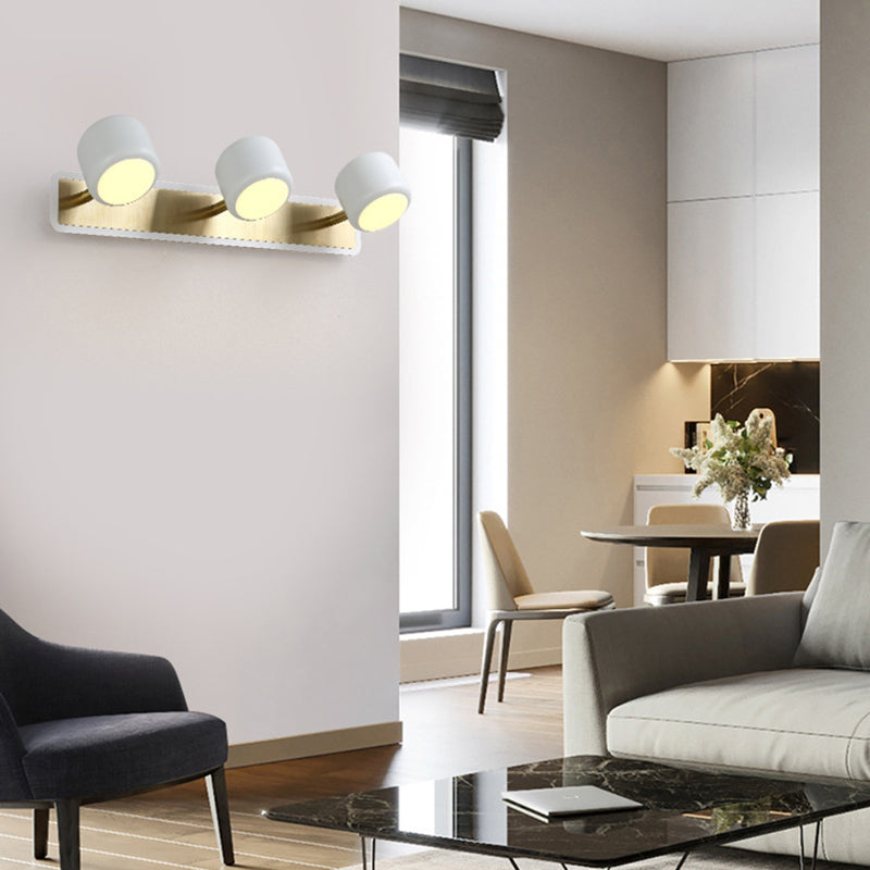 Nordic Style Drum Vanity Lamp Metal Bathroom Rotatable LED Wall Light Fixture