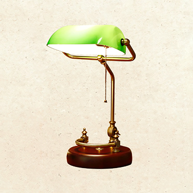 Ein Glühbirnen -Retro -Tischlampenglas Schattenschatten -Schreibtischlampe mit Kettenschalter