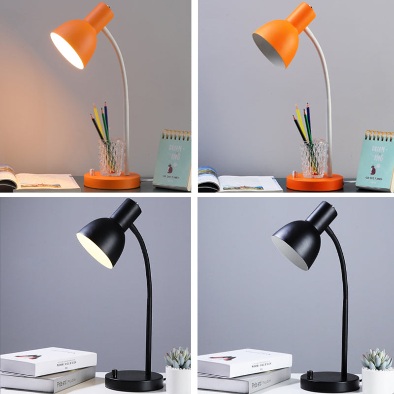 Bell Night Table Lamps Macaroon 1-Light Nightstand Lights with Metal Shade for Bedroom