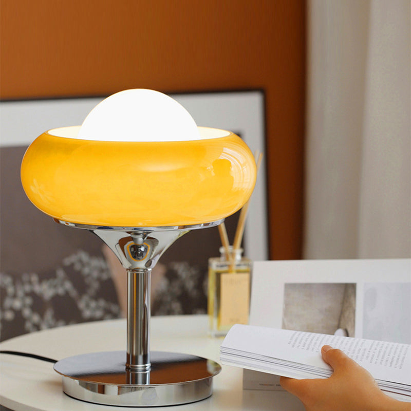 Lampade da comodino Egg Luci da comodino moderne a 1 luce con paralume in vetro per camera da letto