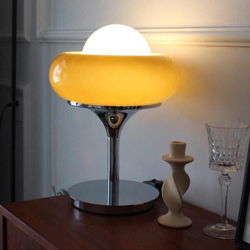 Lampade da comodino Egg Luci da comodino moderne a 1 luce con paralume in vetro per camera da letto
