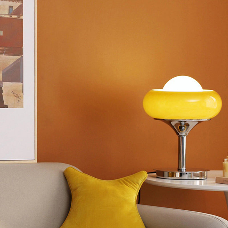 Lampade da comodino Egg Luci da comodino moderne a 1 luce con paralume in vetro per camera da letto