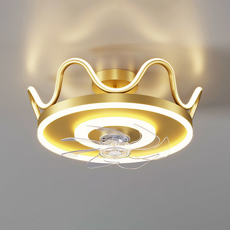 Künstlerische minimalistische LED -Deckenlüfter Kronen -Halbflush -Mount -Beleuchtung mit Acrylschatten