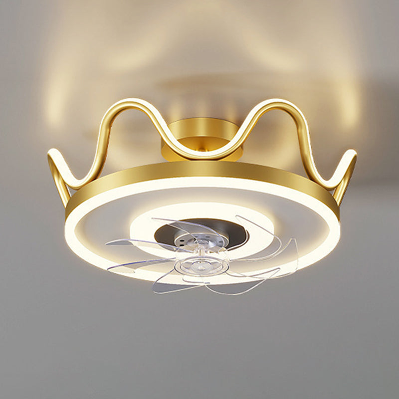Künstlerische minimalistische LED -Deckenlüfter Kronen -Halbflush -Mount -Beleuchtung mit Acrylschatten