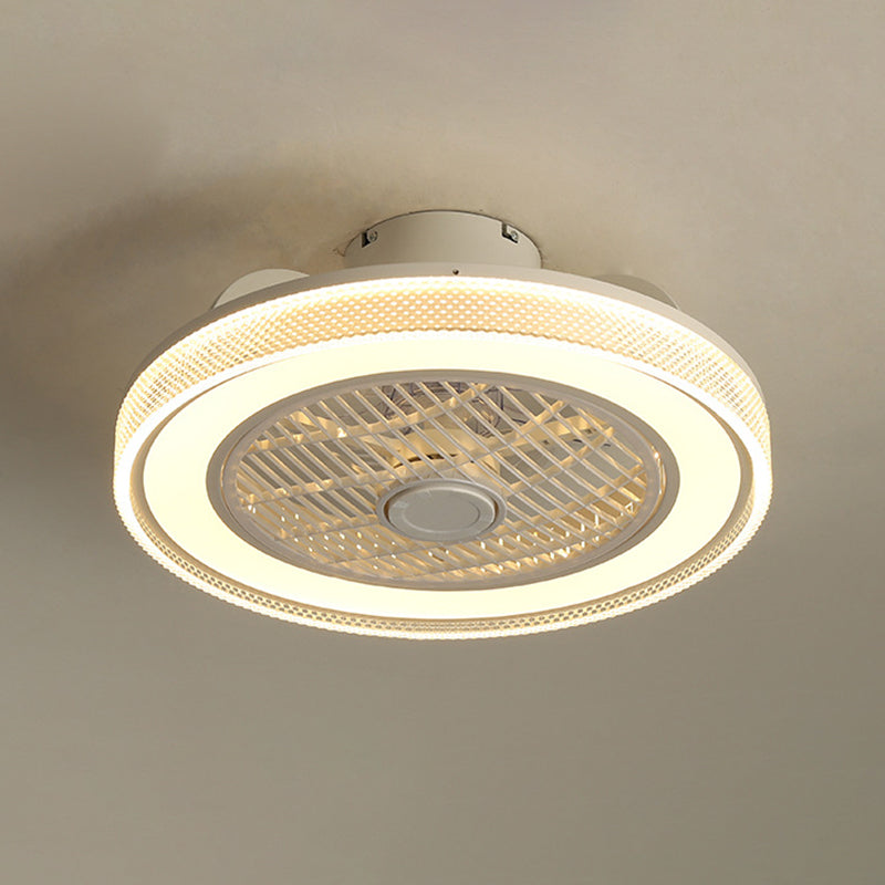 20 "runde Kasten Deckenlüftungslampe minimalistische weiße LED -Halbflush -Licht für Schlafzimmer