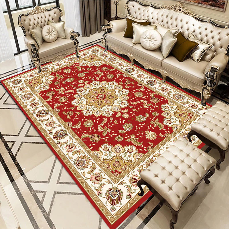 Funky Living Room Area Rug Modern European Carpet Polyester Rug with Non-Slip Backing