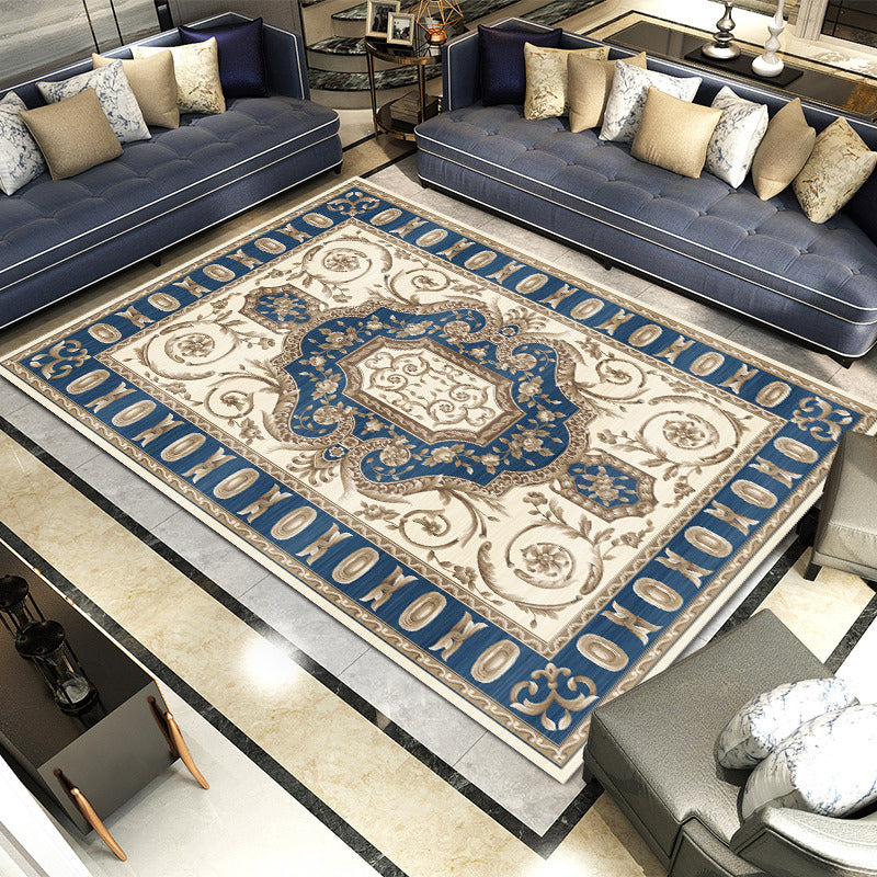 Funky Living Room Area Rug Modern European Carpet Polyester Rug with Non-Slip Backing