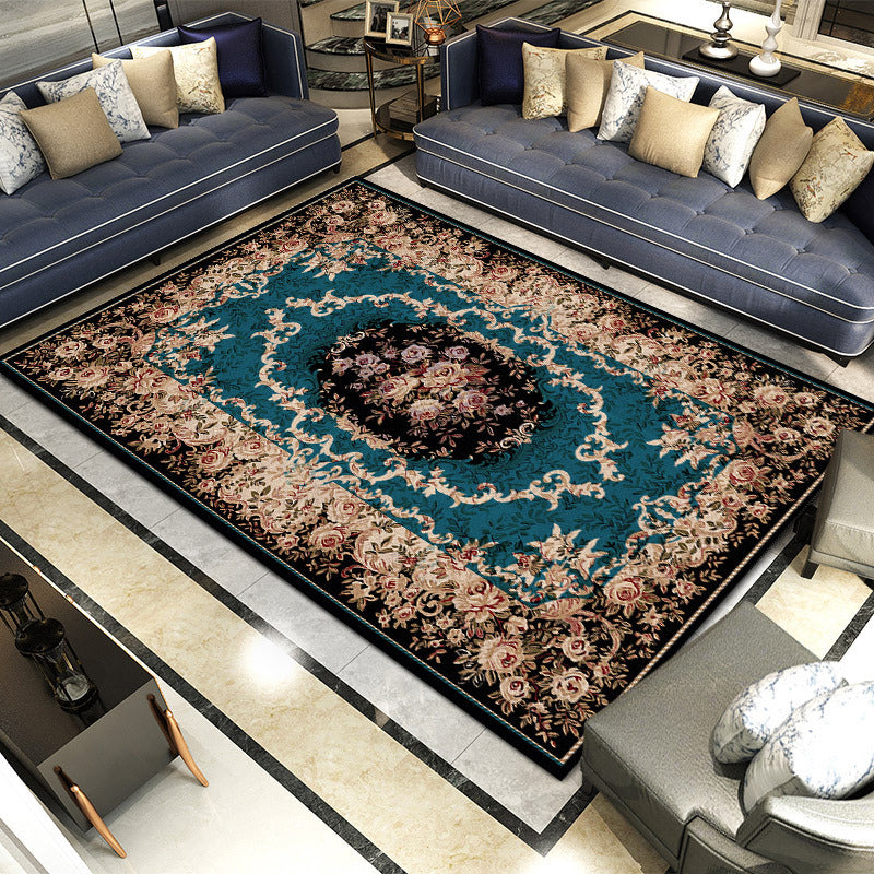 Modern European Carpet Medallion Pattern Area Rug Polyester Stain Resistant Carpet for Home Decor