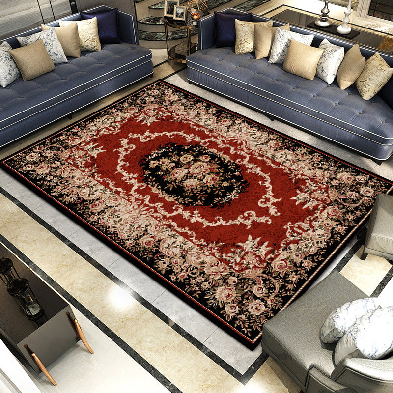 Modern European Carpet Medallion Pattern Area Rug Polyester Stain Resistant Carpet for Home Decor