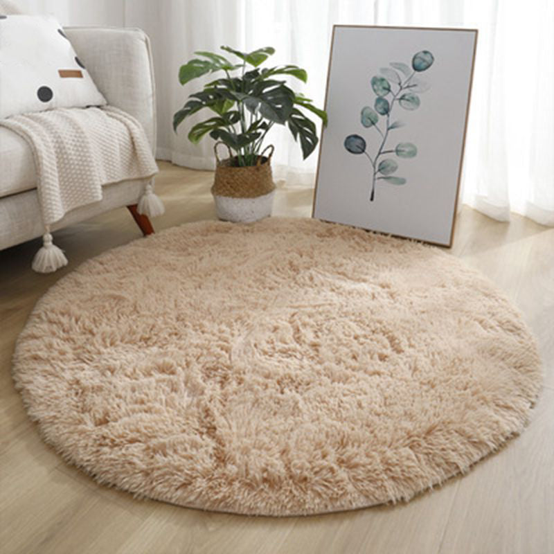 Minimalistischer Teppich Einfacher fester Farbe Innenteppich Polyester Wohnzimmer Shag Teppich mit rutschfestem Hintergrund