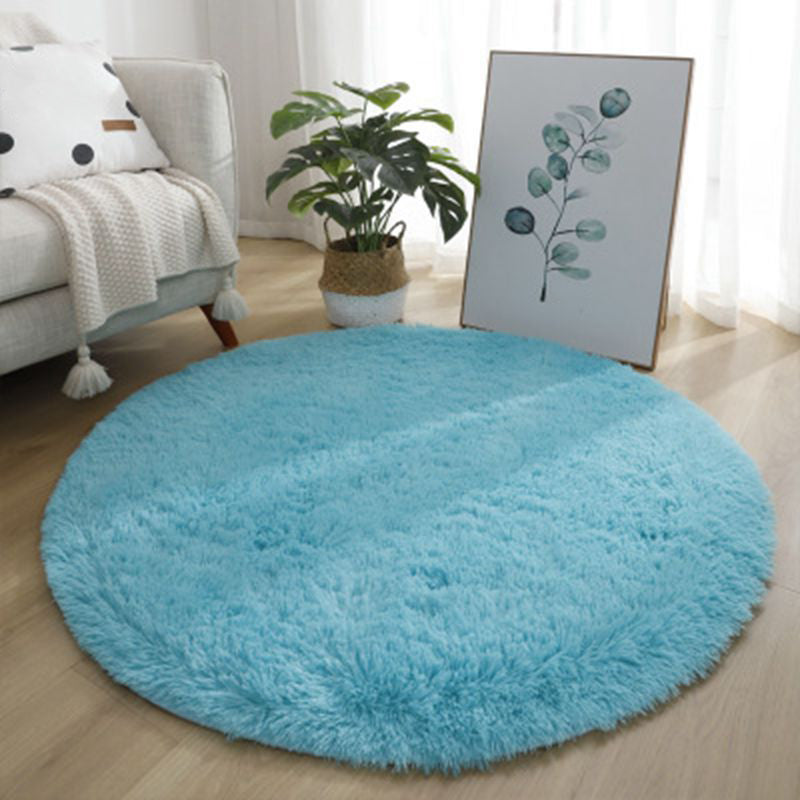 Minimalistischer Teppich Einfacher fester Farbe Innenteppich Polyester Wohnzimmer Shag Teppich mit rutschfestem Hintergrund