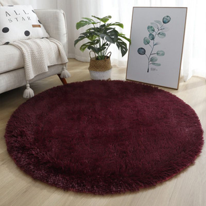 Minimalistischer Teppich Einfacher fester Farbe Innenteppich Polyester Wohnzimmer Shag Teppich mit rutschfestem Hintergrund