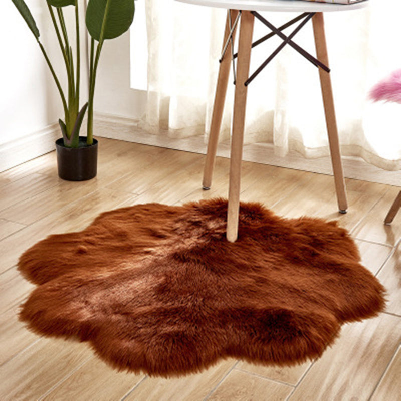 Modern Solid Color Carpet Polyester Carpet Non-Slip Backing Area Shag Rug for Living Room