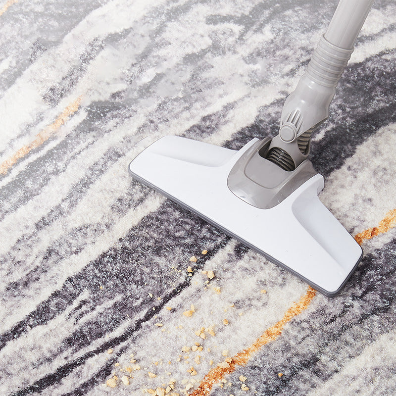 Grey Modern Area Rug Abstract Pattern Polyester Area Carpet Easy Care Rug for Home Decor