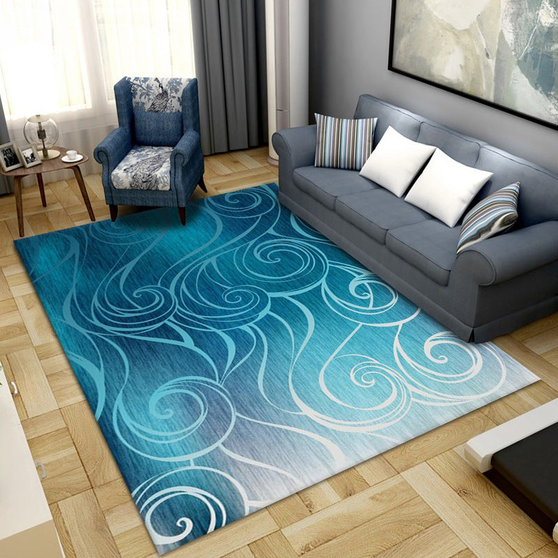Yellow Modern Rug Polyester Abstract Graphic Rug Non-Slip Backing Rug for Living Room