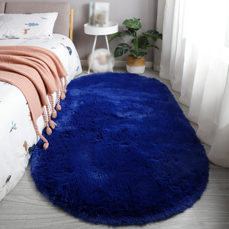 Contemporary Indoor Rug Modern Plain Rug Polyester Washable Anti-Slip Shag Rug for Living Room