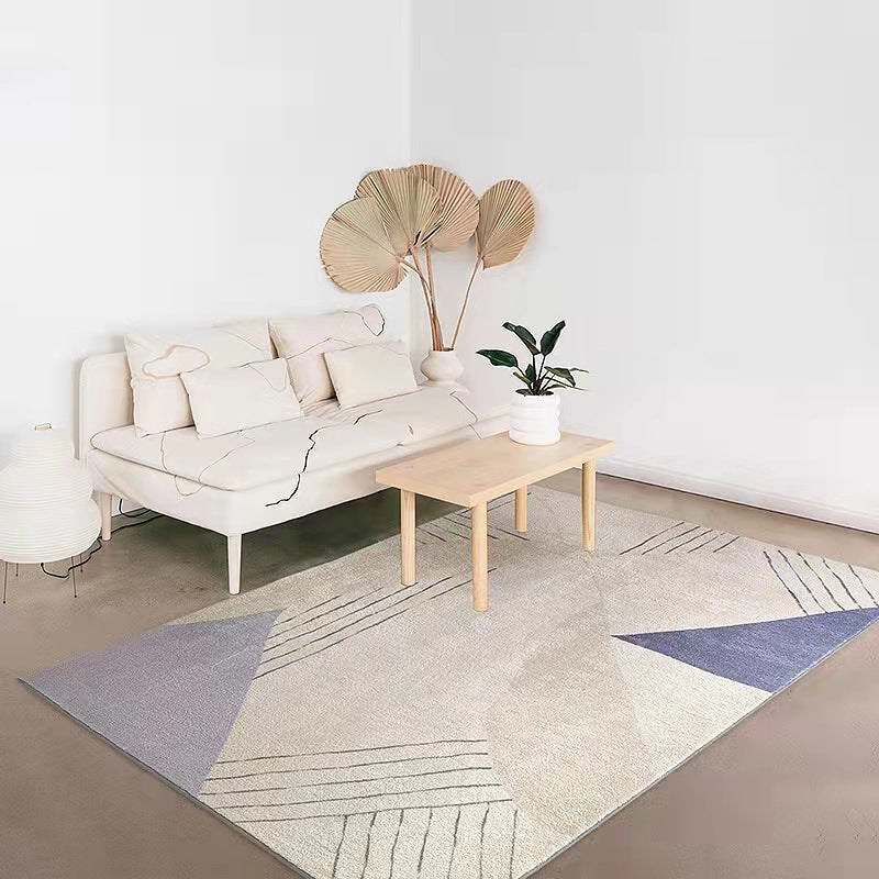 Fancy Stripe Print Teppich Freizeit Waschbarer Teppich Wohnzimmer Polyester Teppich mit rutschfestem Rücken