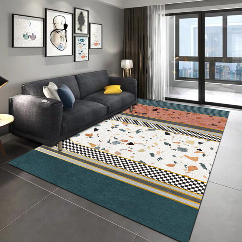 Gold Modern Rug Polyester Graphic Rug Washable Indoor Rug for Home Decor