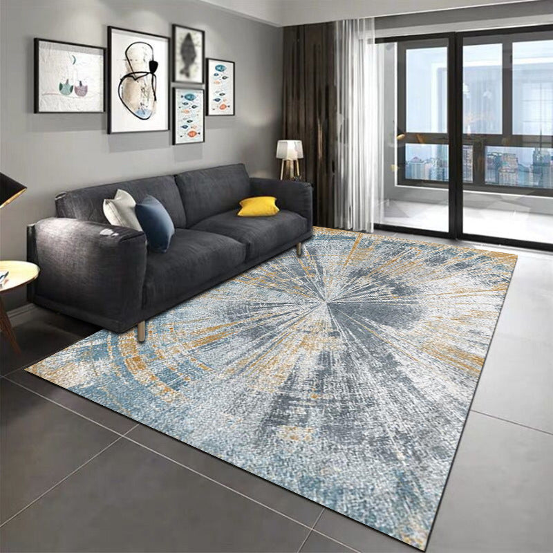 Gold Modern Rug Polyester Graphic Rug Washable Indoor Rug for Home Decor