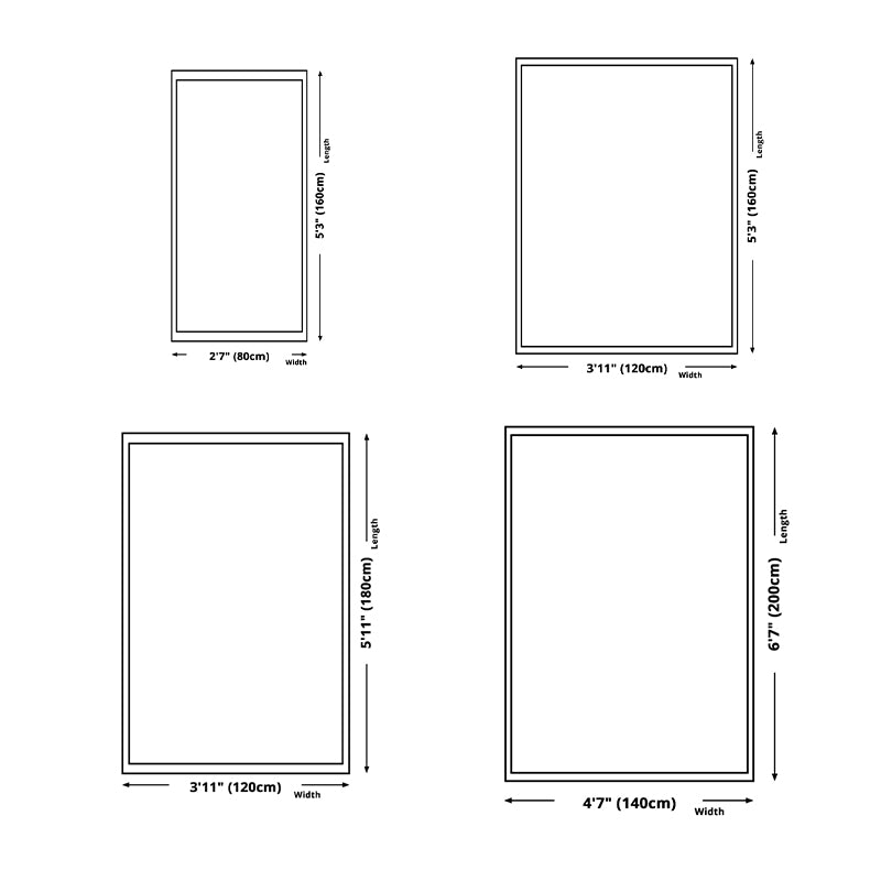 Dark Green Nordic Rug Polyester Color Block Rug Non-Slip Backing Rug for Living Room