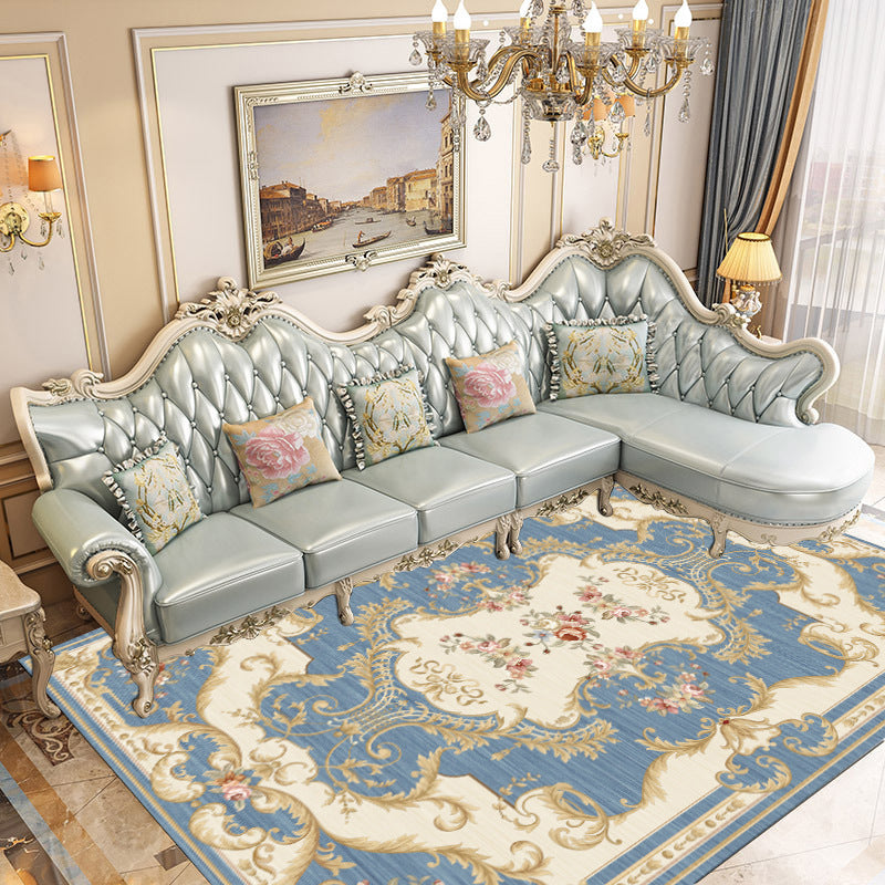 European Living Room Area Rug Modern Carpet Polyester Rug with Non-Slip Backing
