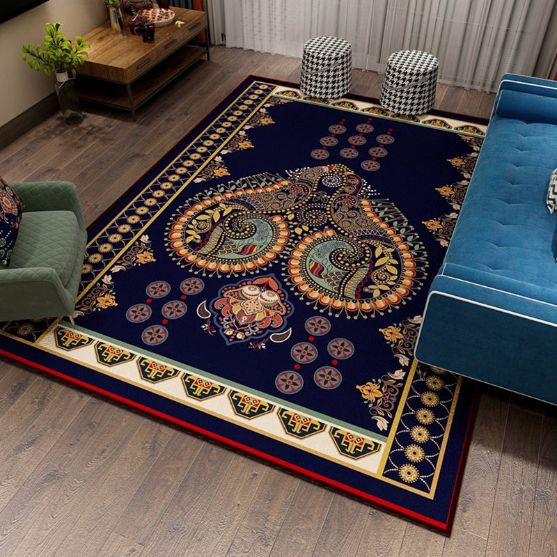 Roter Vintage Teppich Polyester Rafikenteppich nicht rutscher Backing Teppich für Wohnkultur