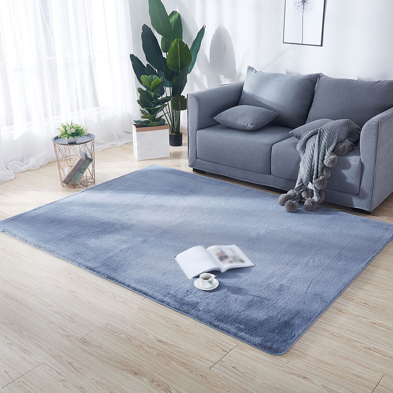 Minimalist Solid Color Carpet Funky Washable Rug Polyester Stain Resistant Area Rug for Living Room