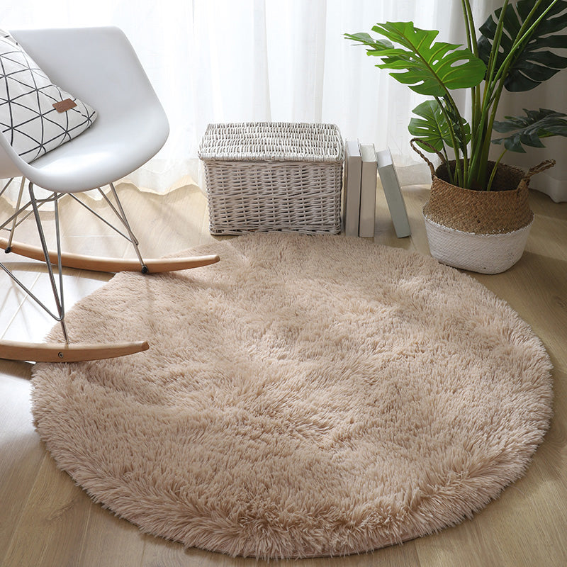 Light Pink Casual Carpet Blending Solid Color Carpet Washable Carpet for Home Decor