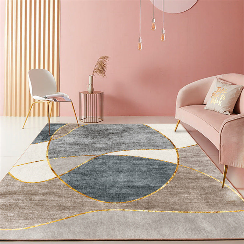 Modern Abstract Art Carpet Polyester Area Rug Non-Slip Backing Indoor Carpet for Living Room