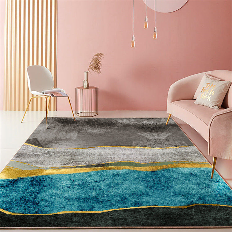Modern Abstract Art Carpet Polyester Area Rug Non-Slip Backing Indoor Carpet for Living Room