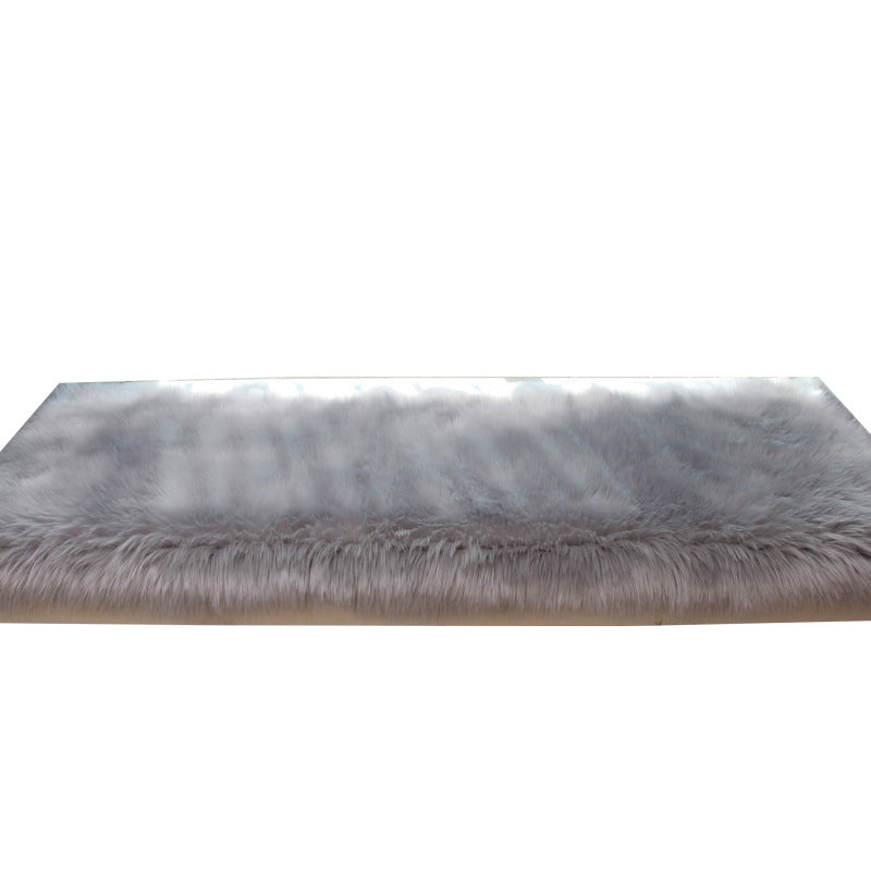 Minimalist Solid Color Rug Modern Area Rug Polyester Stain Resistant Shag Rug for Bedside