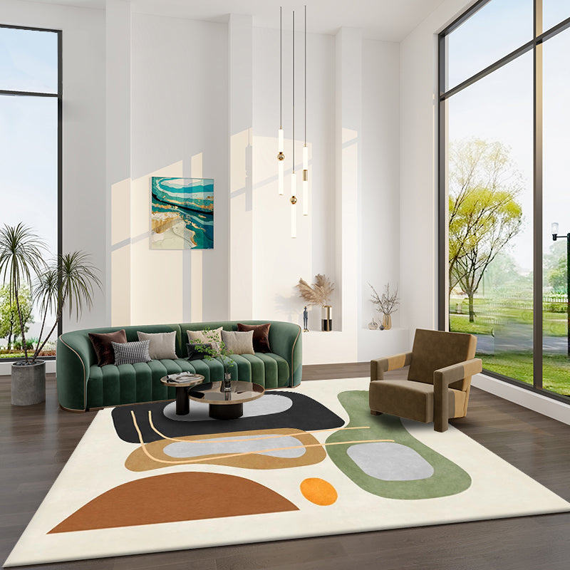 Oranje modern tapijt blending kleurblokkleed niet-slip achterste tapijt voor woningdecoratie