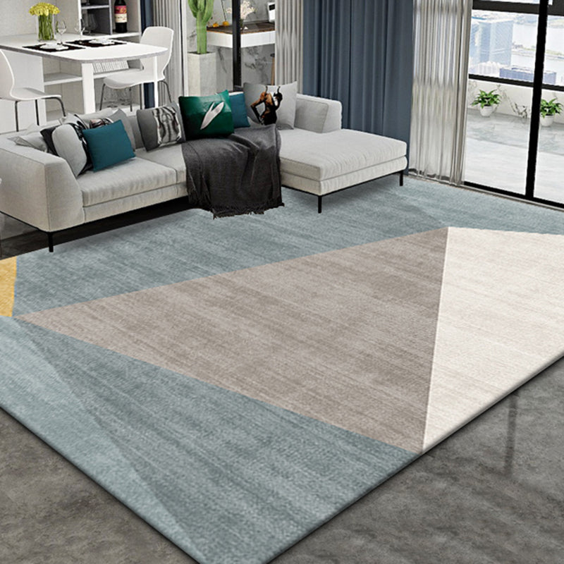 Grey Contemporary Rug Blending Graphic Rug Non-Slip Backing Rug for Home Decor