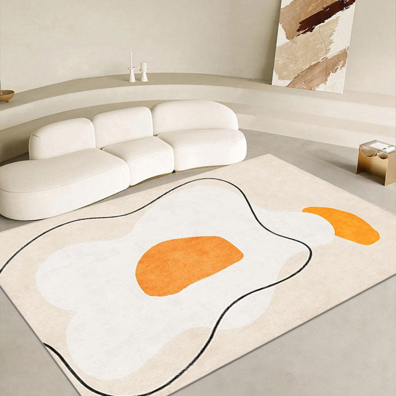 Beige Modern Rug Blending Color Piece Rug Non-Slip Backing Rug for Living Room