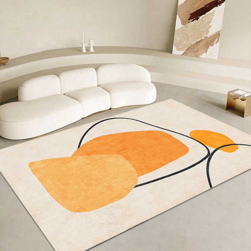 Beige Modern Rug Blending Color Piece Rug Non-Slip Backing Rug for Living Room