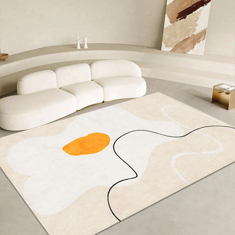 Beige Modern Rug Blending Color Piece Rug Non-Slip Backing Rug for Living Room
