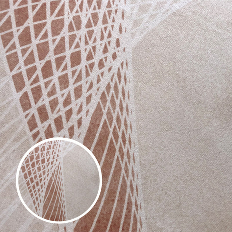 White Modern Rug Blending Line Rug Non-Slip Backing Rug for Living Room